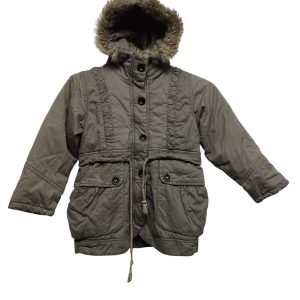 PARKA GRIS FORRADA CAPUCHA PELUDITA C CIERRE T 6