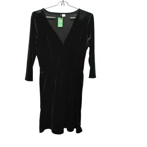 VESTIDO PLUSH NEGRO CRUZADO DIVIDED H&M T38/M