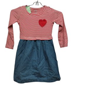 VESTIDO ALG POLLERA JEAN BCO ROJO AZUL CORAZON CARTERS T 5
