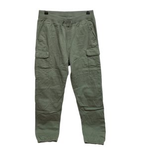 PANTALÓN GABARDINA VERDE CARGO H&M t14