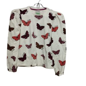REMERA ALG BCO MARIPOSAS LENTEJUELAS  FUZARKA T 9-10
