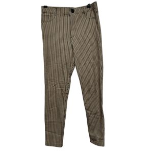 PANTALON ELASTIZADO  CUADRILLE MARRON NEGRO BEIGE ZARA T XL