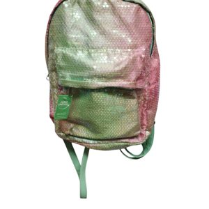 MOCHILA VERDE ROSA CUERINA DELANTERA LENTEJUELAS ACCESSORIES DET