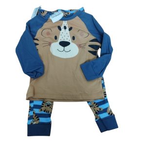 PIJAMA ALG PANT/BUZO CELESTE AZUL MARRON TIGRES ACCESSORIES T 1 NUEVO