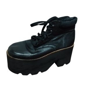 BORCEGOS CUERO NEGROS PLATAFORMA LUCY IN THE SKY T 38