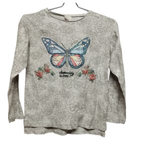 REMERA ALG GRIS FLORES MARIPOSA COLORES ZARA T 10