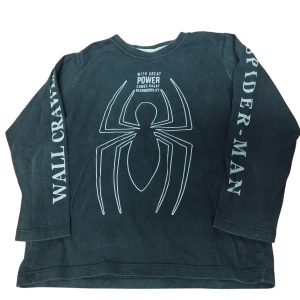 REMERA ALG NEGRO GRIS ARAÑA SPIDERMAN MARVEL T 5-6 GT DECO