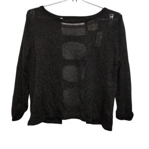 REMERA HILO NEGRO BRILLOSA ESPALDA ABIERTA THOMAS TRENT T S ENG