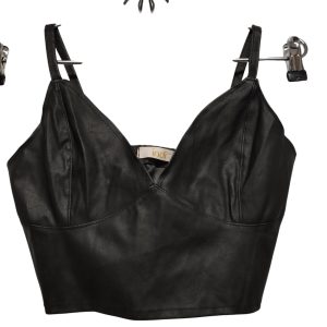TOP CUERINA NEGRO INDI T S AP DET COSTURA