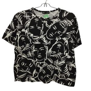 REMERA ALG NEGRO BCO ROSTROS MUJER ZARA T S