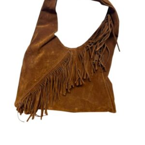 CARTERA GAMUZA MARRON FLECOS INDIAN CON SOBRE INDIAN NUEVA