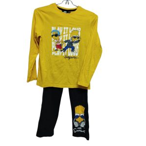 PIJAMA ALG PANTALON BUZO AMARILLO NEGRO LOS SIMPSONS T 9-10