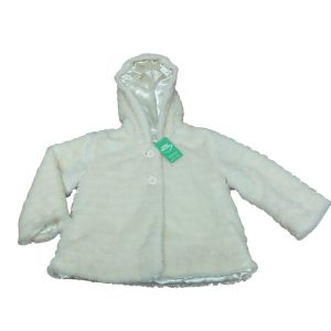 CHAQUETA PELUDITA CREMITA C CAPUCHA TEDDY BOOM T 12-18 M