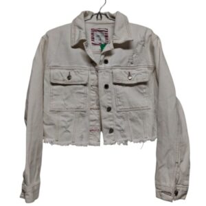 CAMPERA CORTA JEAN CRUDO COSTURA ROSADA BLUESTEEL TM