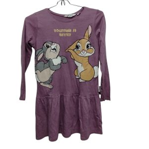 VESTIDO ALG ROSA CONEJOS PAREJA H&M T8/10