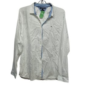 CAMISA BLANCA BORDE CELESTE TOMMY HILFIGER T 12