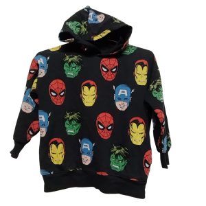 BUZO ALG NEGRO CAPUCHA SUPER HEROES MARVEL LEFTIES T 7-8