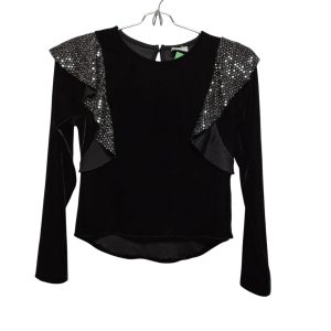 REMERA TERCIOPELO PLUSH NEGRO VOLADO LENTEJUELAS ZARA T13/14