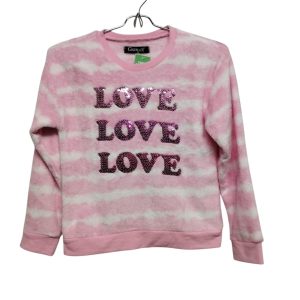 BUZO PELUDITO ROSADO BCO LOVE LENTEJUELAS GUAPA T10 FR