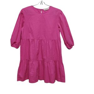 vestido tela fucsia manga 3/4 capas h & m t 11-12