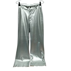 pantalon ancho cuerina plateado kamkyl t 38