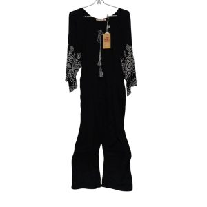 mono largo gasa negro bordado en bco piolas b.h indian t s nvo