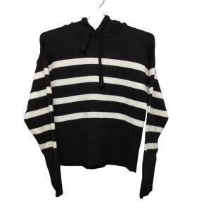 BUZO LANA CORTO NEGRO RAYAS BLANCAS CAPUCHA TS AP