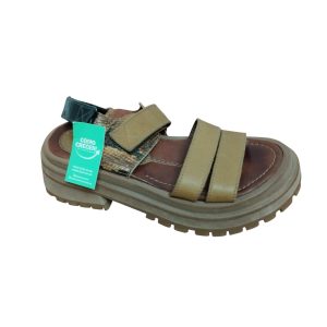 SANDALIA CUERO MARRON NEGRO SAURA T 36