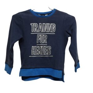 BUZO ALG S/FELPA AZUL CELESTE LETRAS GRIS EN RELIEVE H&M T 4-6 DEC