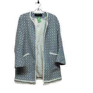 CHAQUETA LARGA BLANCA AZUL FLECOS ZARA TXL