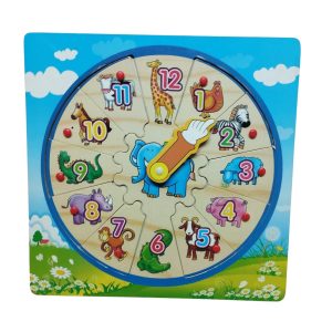 RELOJ PUZZLE NUMEROS ANIMALES