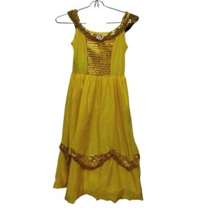 DISFRAZ BELLA AMARILLO DORADO DISNEY TG 8/10 AP manchita CON ESTUCHE