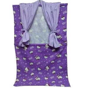 CORTINA VIOLETA PARA TITERES HELLO KITTY