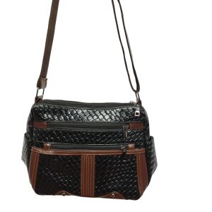 CARTERA TIPO LABRADA NEGRA MARRON SIN MARCA