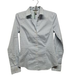 CAMISA A RAYAS BCO CELESTE H&M T 34- S