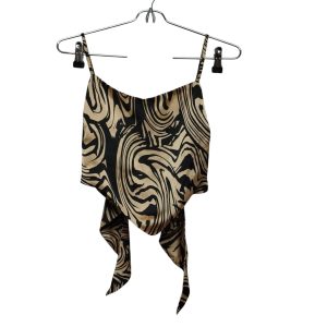 MUSCULOSA TOP SATINADA MARRON NEGRO ELASTIZADA STRADIVARIUS T M