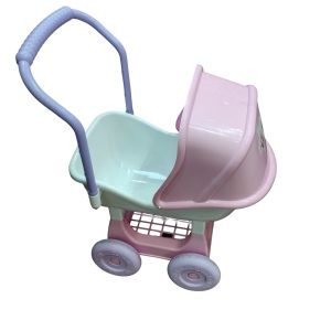 COCHECITO BEBE PLASTICO ROSADO LILA BCO DET PEGOTIN