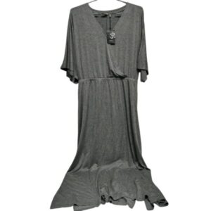VESTIDO ALG GRIS CRUZADO INDIAN TL NUEVO