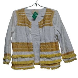 CHAQUETA BLANCA BORDADO AMARILLO K K271 T 40/M