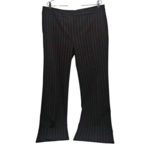 PANTALON TELA NEGRO RAYAS BLANCAS MARRONES T XXL AP