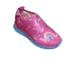 CHAMPIONES ROSADOS FUXIA SUELA CELESTE GLITTER T25 CON AVERIA