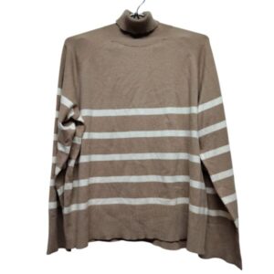 BUZO POLERA TEJIDO RAYADO BEIGE Y BCO PIECES TM