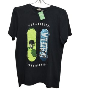 REMERA ALG AZUL SKATES LENTEJUELAS H&M T 12-14