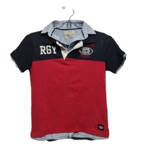 REMERA ALG CUELLO CAMISA AZUL ROJO BCO RUGBY ZARA T 7/8 GT DEC