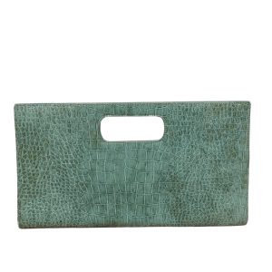 SOBRE CARTERA COCODRILO VERDE AGUA