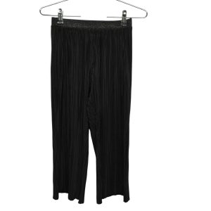 PANTALON PLIZADO NEGRO ELASTICO BRILLO H&M T9/10