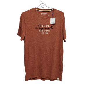 REMERA ALG JASPEADA COLOR LADRILLO BORDADO JACK & JONES T S NUEVA