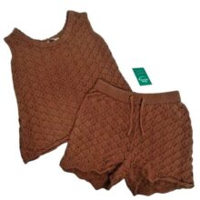 CONJ.MUSCULOSA SHORT HILO MARRON BAS T3/4