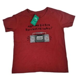REMERA ROJA RADIO POIM T3 MANCHITA