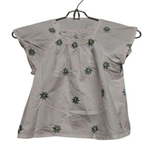 BLUSA BLANCA FLORES BORDADAS ZARA T2/3